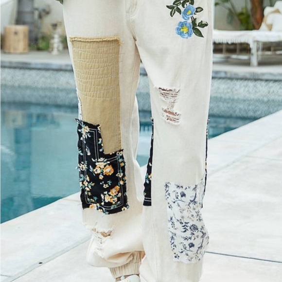 POL PATCH WORK DENIM SIZE MEDIUM NEW WITH TAGS - Picture 2 of 12